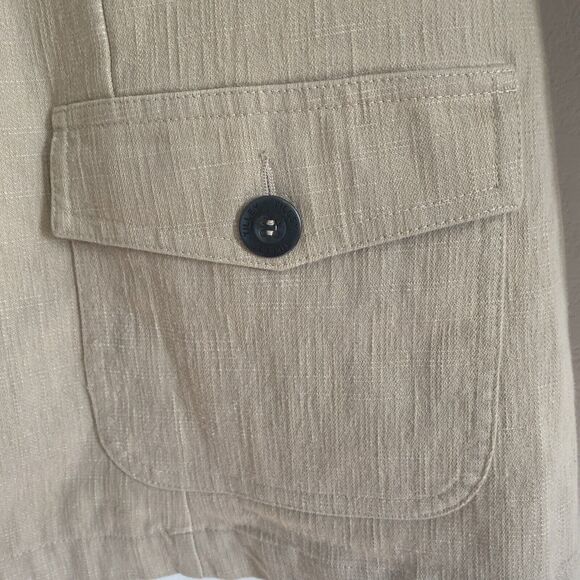 TILLEY Jacket Khaki High Neck Buttoned Traveler's Blazer Made In Canada Sz 20 - Picture 6 of 13